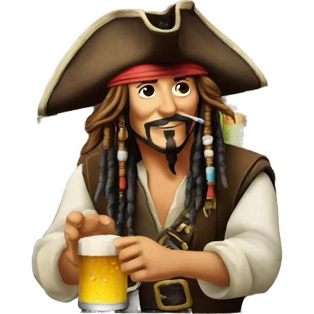 Jack Sparrow drink beer emoji