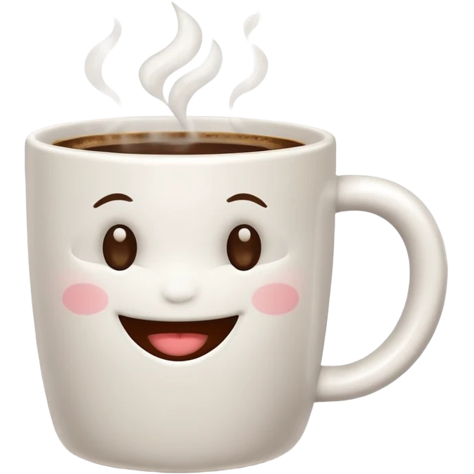 Cute Happy coffee cup emoji