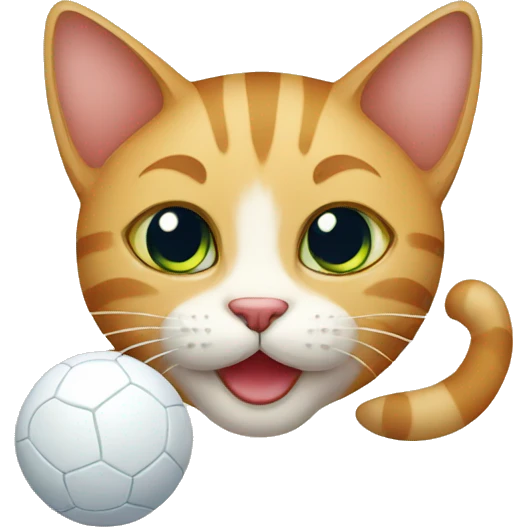 cat with ball emoji