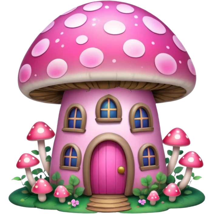 Pink girly Galaxy mushroom house covered in vines emoji
