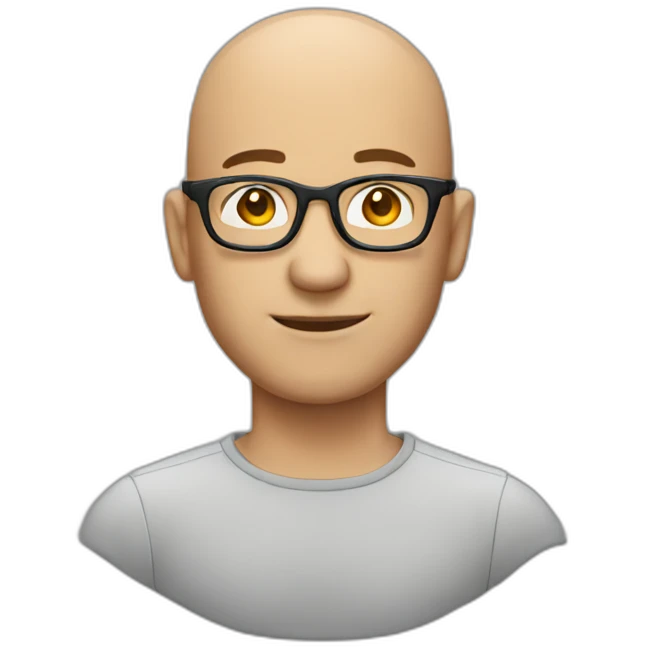 bald man with glasses emoji