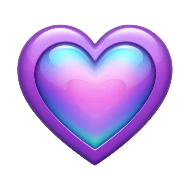 purple heart with a holographic effect emoji