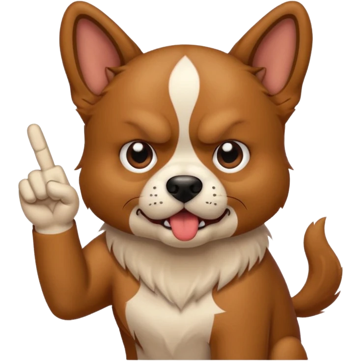 Dog giving middle finger emoji