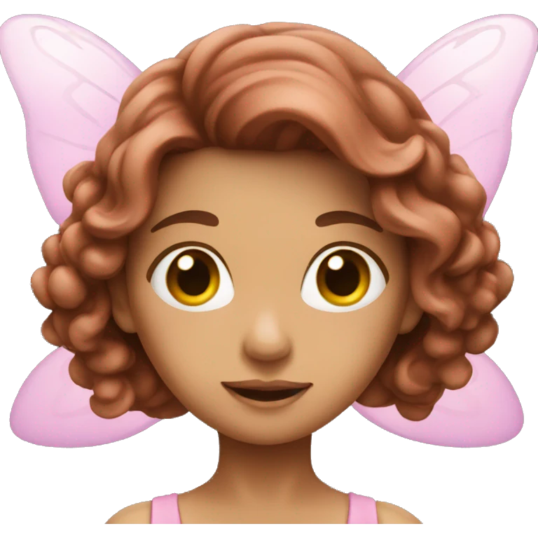 Pink fairy with long brown hair emoji