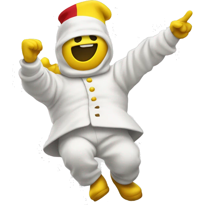 Bonhomme jaune qui fait un dab  emoji
