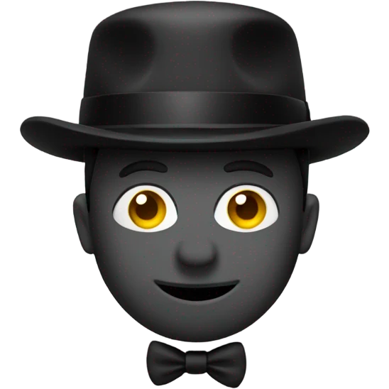 Plain Black bowler hat emoji