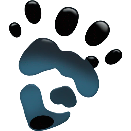 Baby blue square with a black paw print in the middle emoji