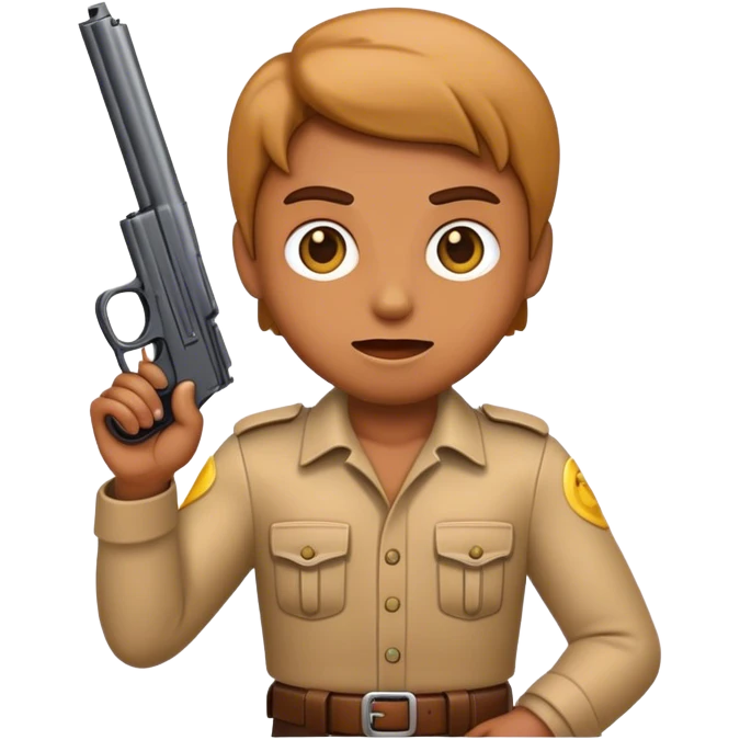 Emoji holding a gun emoji
