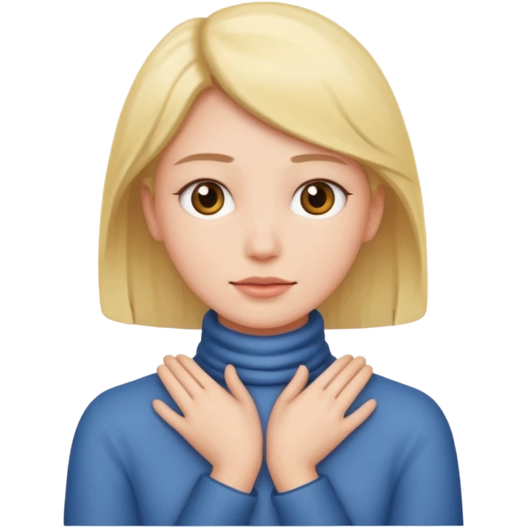 Person with hands around neck emoji