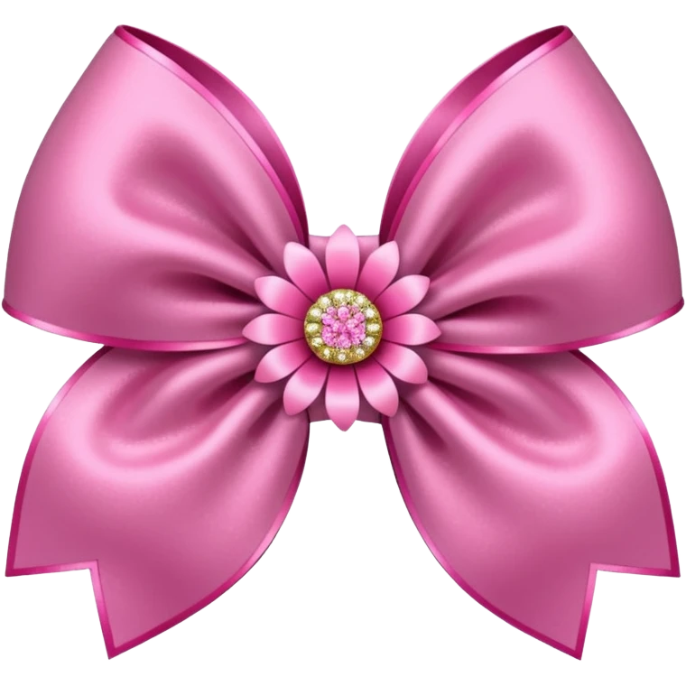 Pink flower bow with glitter emoji