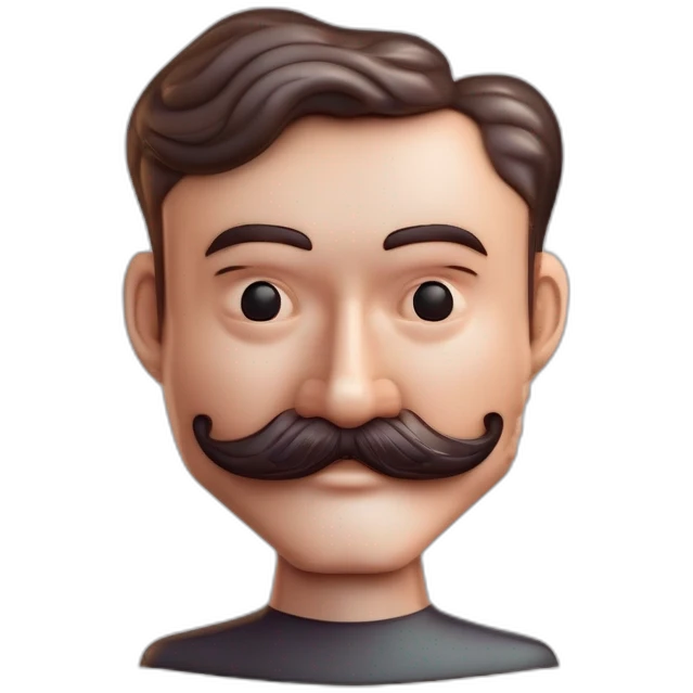 Man with short moustache and cut hair emoji