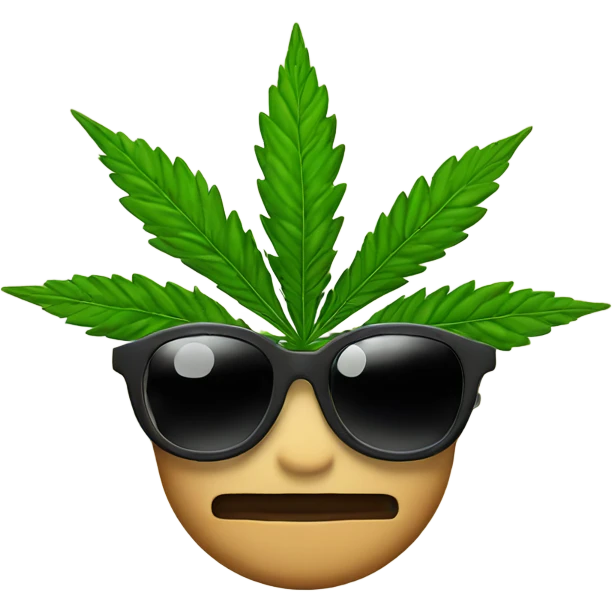 Marijuana plant with glasses  emoji