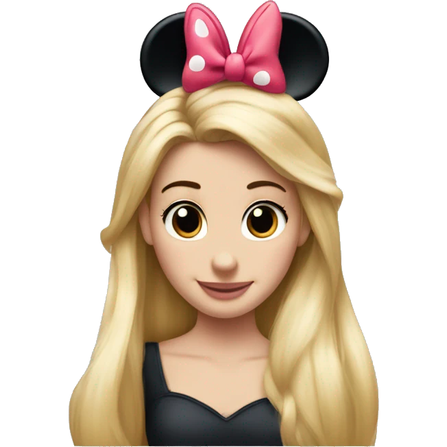 Long blonde hair minnie mouse ears emoji