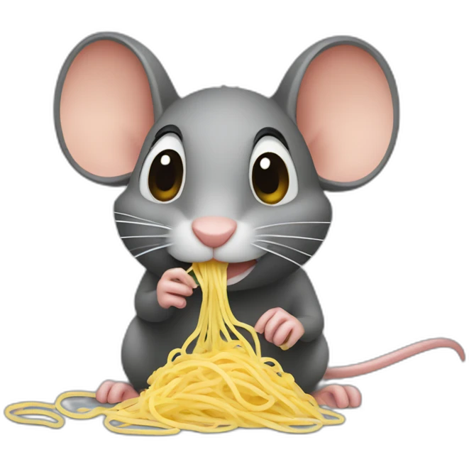rat eating spaghetti emoji