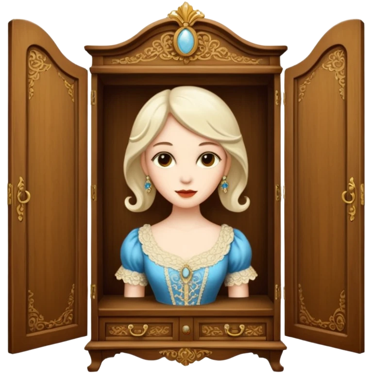 A character from the fairy tale Beauty and the Beast — the lady who was transformed into a wardrobe by magic. This character retains the wardrobe's original form while having a slight touch of anthropomorphism. emoji