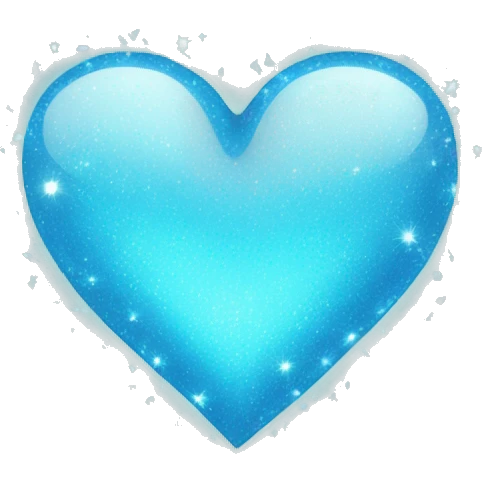 Light blue heart with sparkles emoji