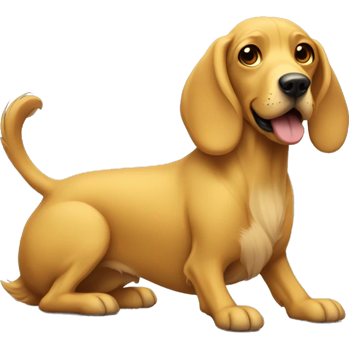 mustard colored dog with very long ears emoji