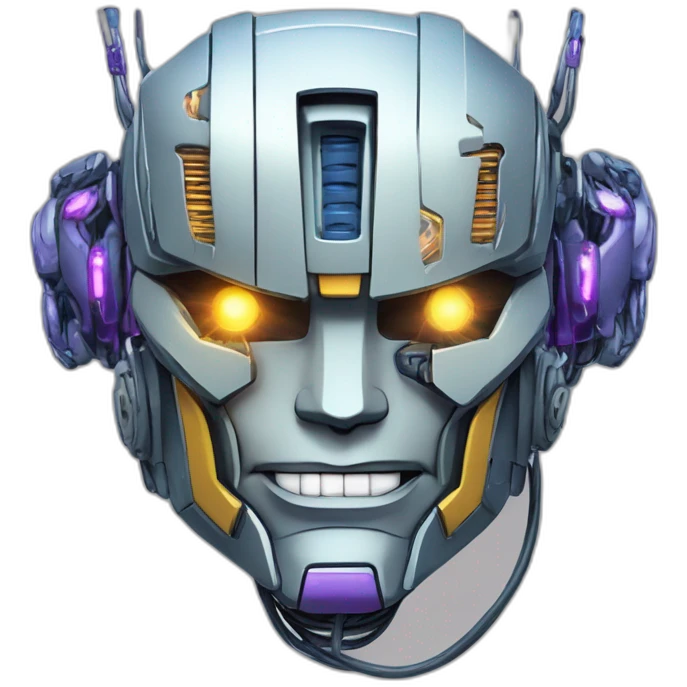 friendly transformers robot style AI with brain showing, circuit wires lightning explosion overwhelmed anime style emoji