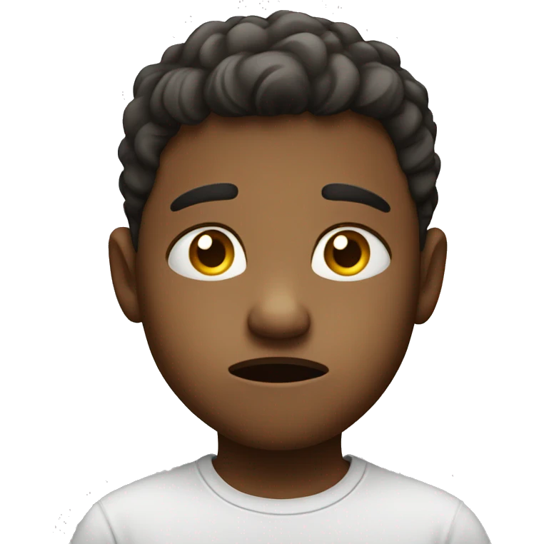 Kid with worried expression emoji