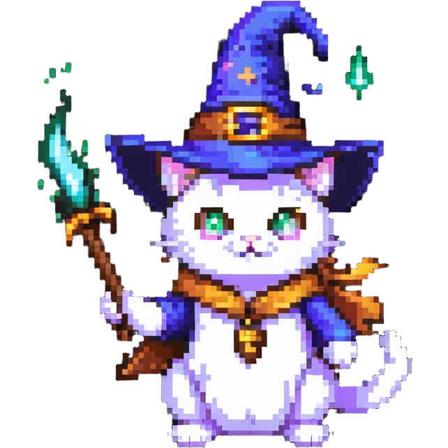 cat wizard casting spell emoji