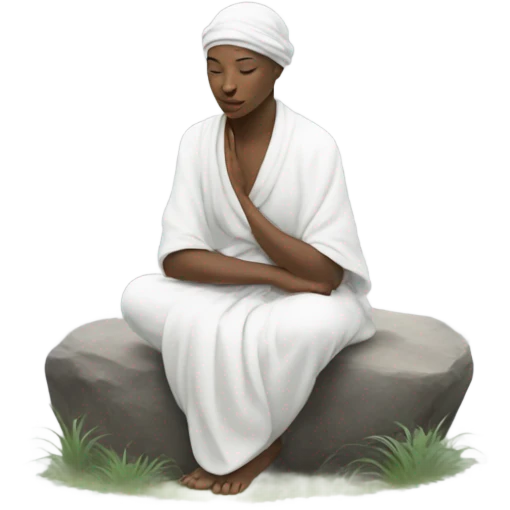 Serene solitude on white   emoji