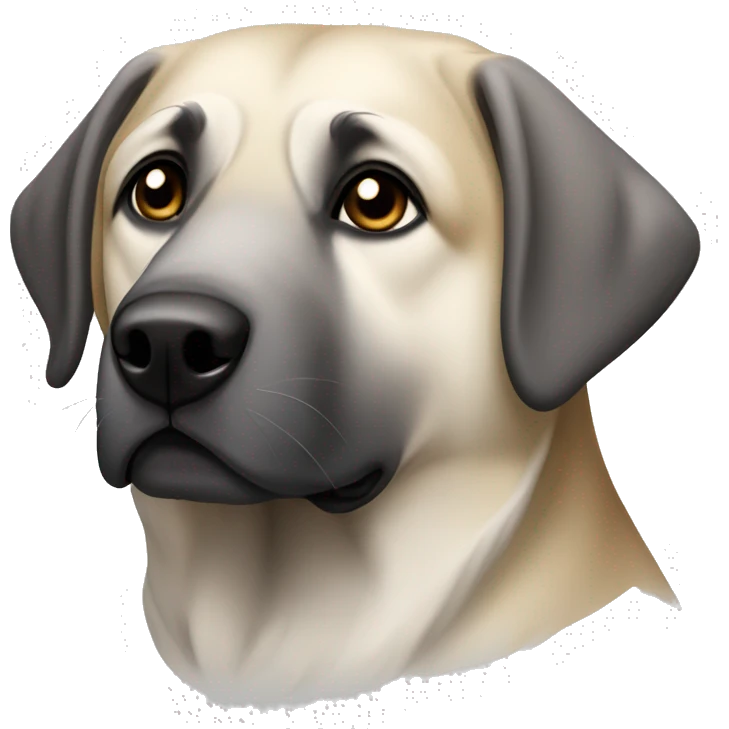 anatolian shepherd that is old, tan black and grey emoji