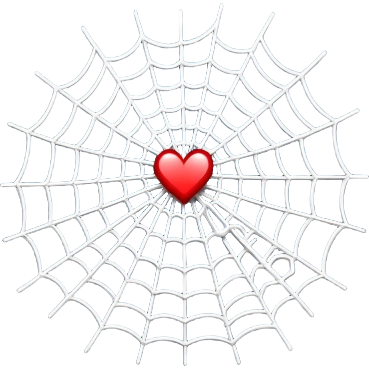 I love you text in spider web emoji