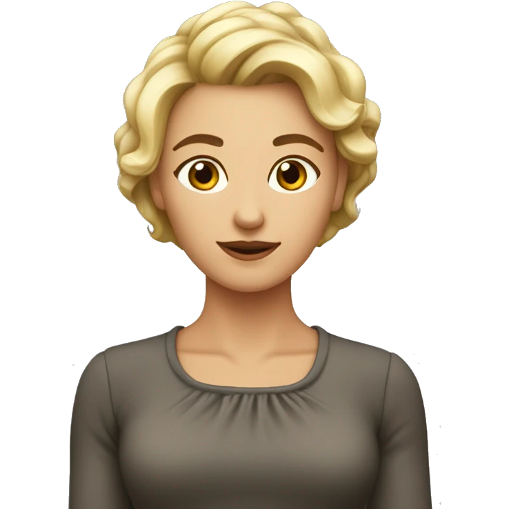 femme agée cheveux courts châtains emoji