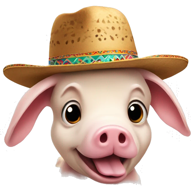 mix a rabbit and a pig and make it wear a sombrero emoji