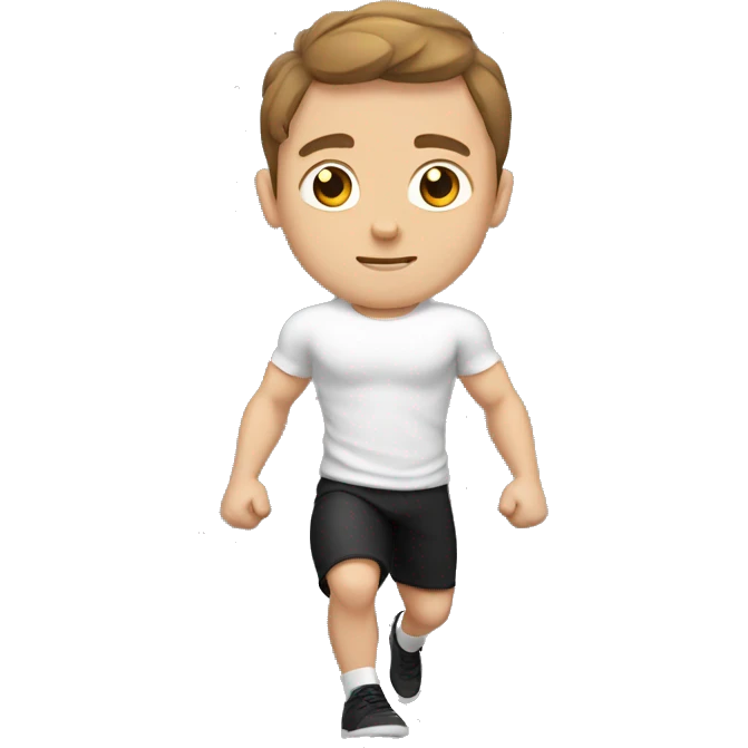 white boy, brown hair, black t shirt doing muscle ups emoji