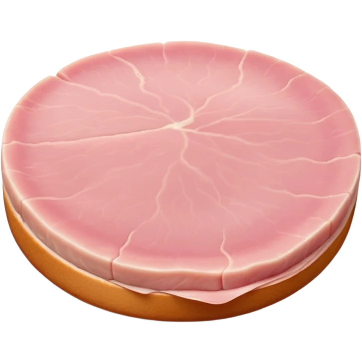 raw turkey cutlet, thin boneless slice, pale pink, smooth grain, translucent edges, fresh and moist, irregular shape, flat or gently folded, no plate or seasoning, no faces, clean 3D, soft shadows, transparent background, emoji scale emoji
