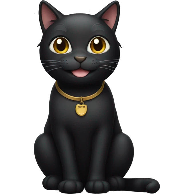 Smiling black cat  emoji