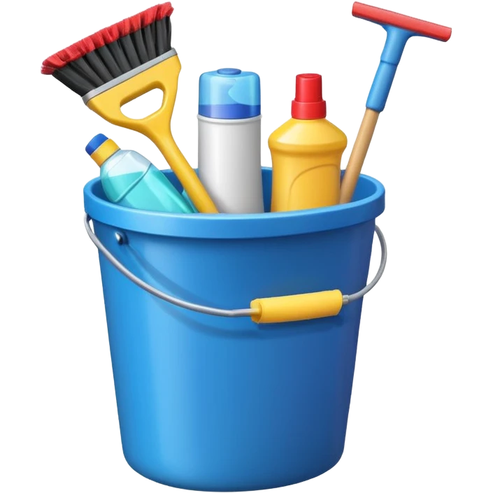 one bucket with cleaning equipment emoji