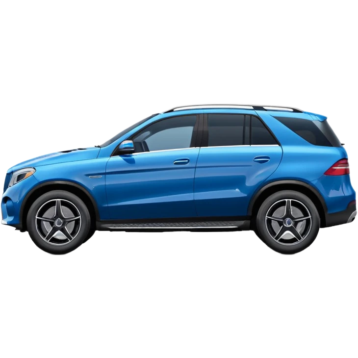 super simple pure side view black Mercedes GLE SUV minimal details compact rounded blue-tinted windows emoji