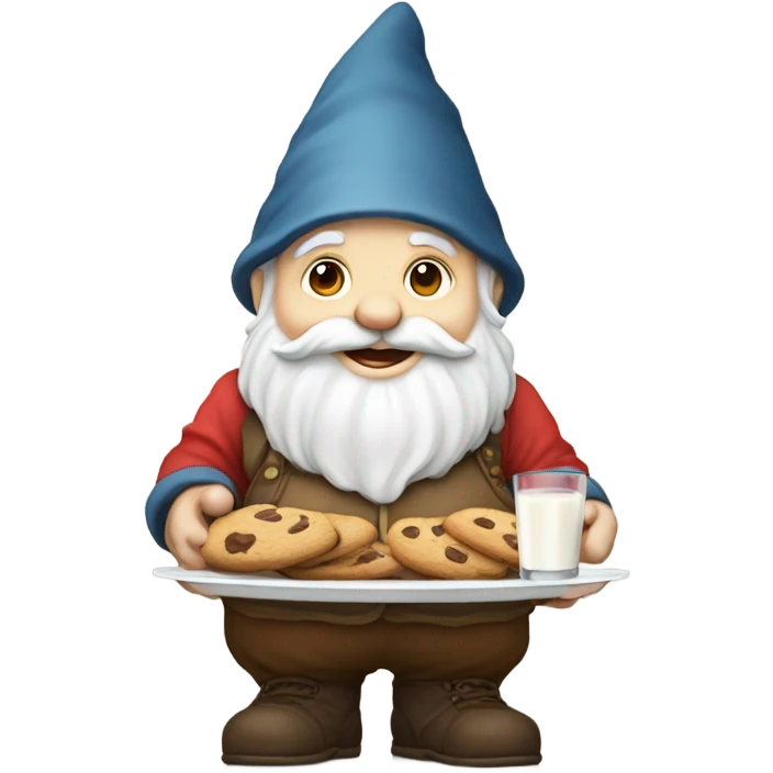 Gnome with milk and cookies emoji