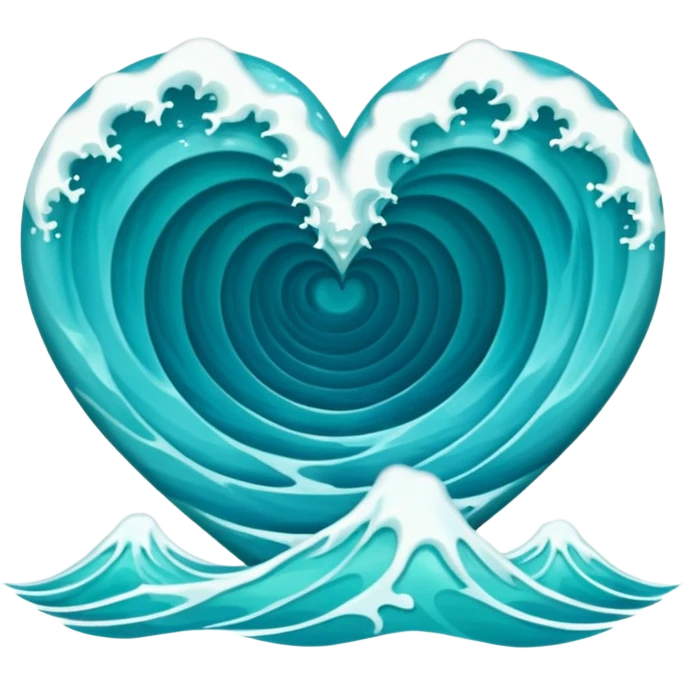 ocean wave love heart  emoji