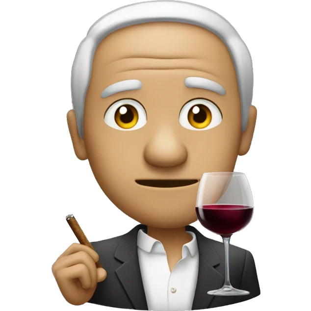 Un muy gracioso con cigarro y vino emoji