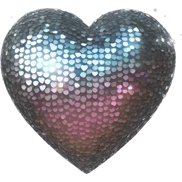 Glitter mirrorball heart emoji