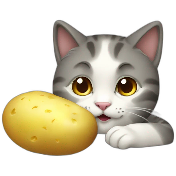 cat eating potato emoji