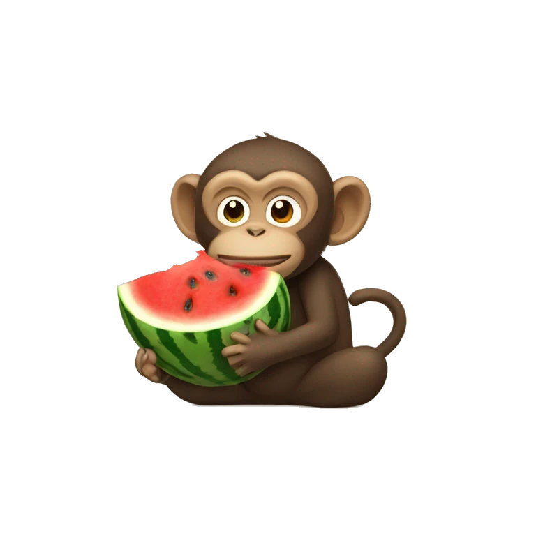monkey eating watermelon emoji
