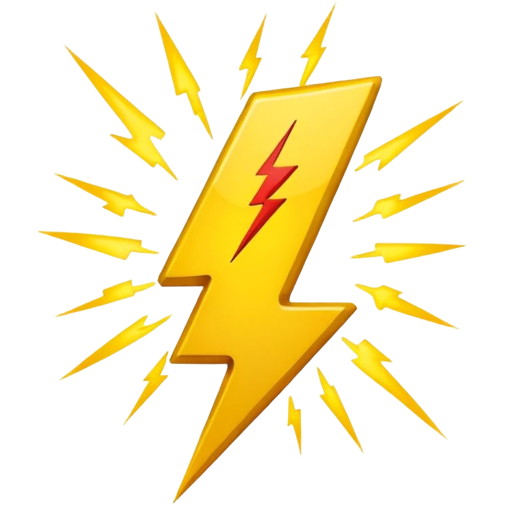 Lightning bolt combined with exclamation mark emoji