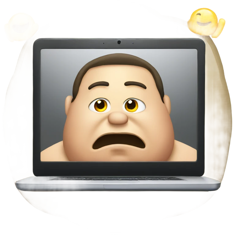 Fat guy on computer  emoji