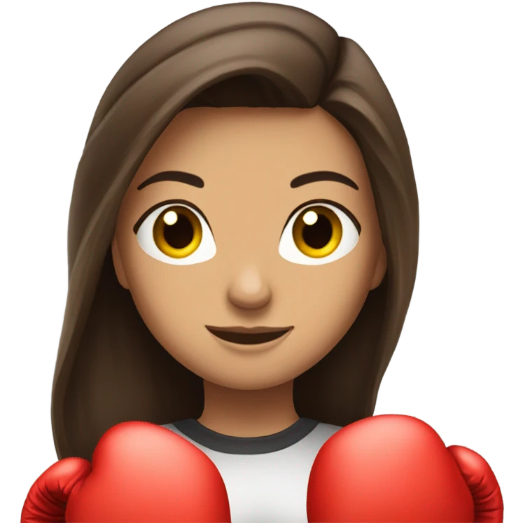 à beatiful long hair brunette with boxer gloves emoji