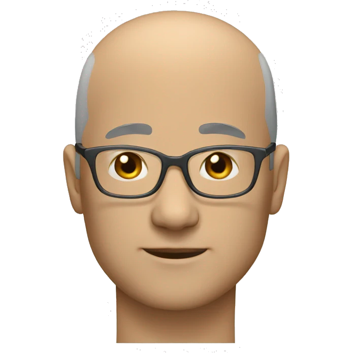 Almost Balding man with clear glasses Chinese  emoji