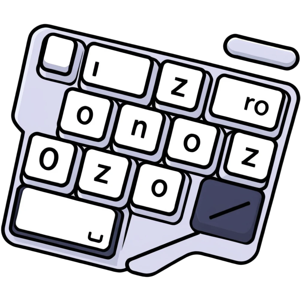 Number 0 keycap, keyboard button with the digit zero emoji