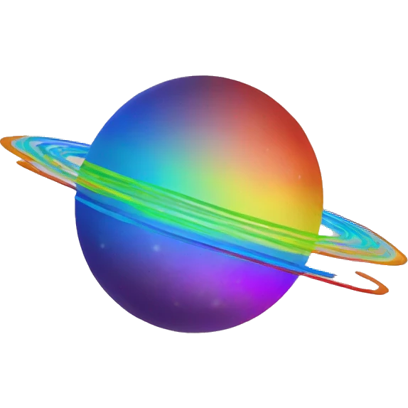  planet with rainbow rings emoji