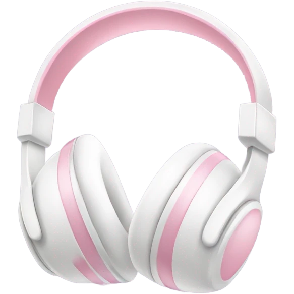 white headphones with a baby pink bow emoji