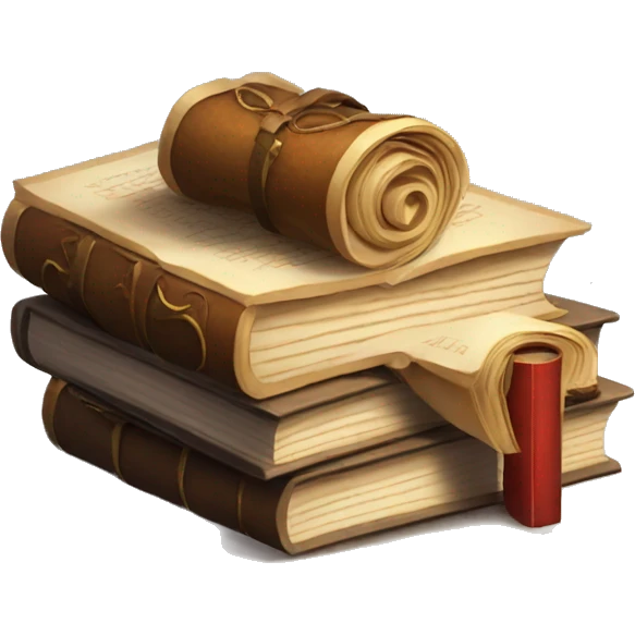 pile of books and scrolls, dungeons and dragons emoji