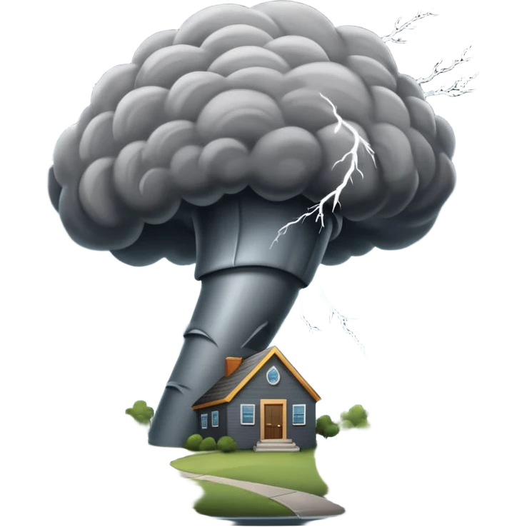 Tornado in storm emoji