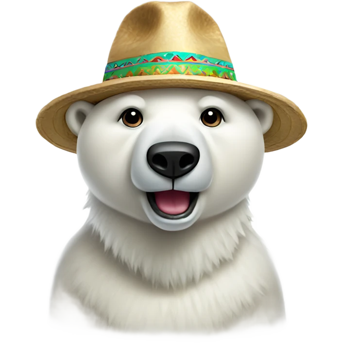 Polar bear wearing a sombrero  emoji